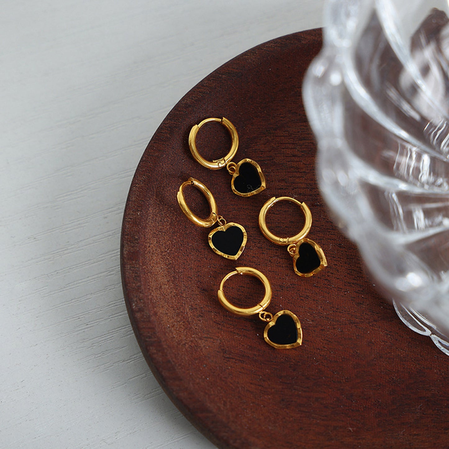 Cold Hearted 18K Gold-Plated Heart Drop Earrings