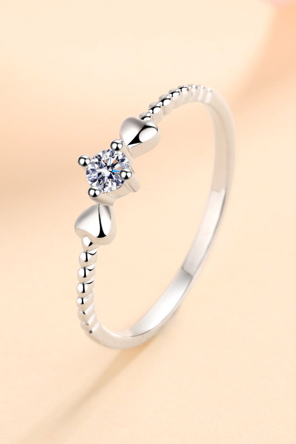 Devyn Adored Moissanite Heart 925 Sterling Silver Ring