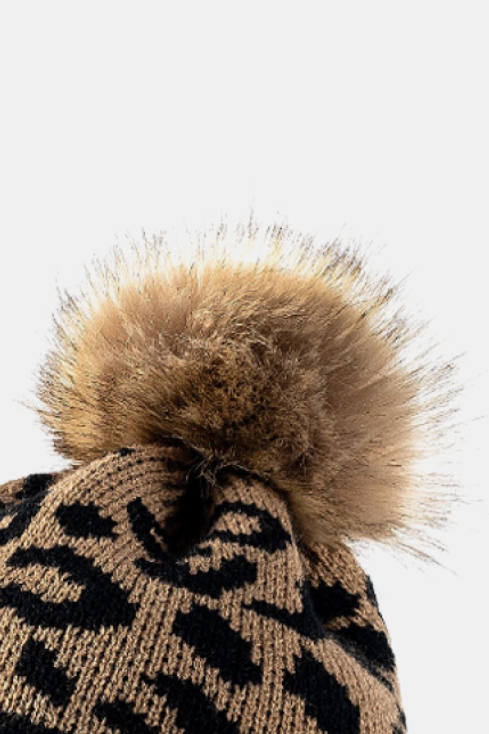 Just Chill Leopard Pom-Pom Cuffed Beanie
