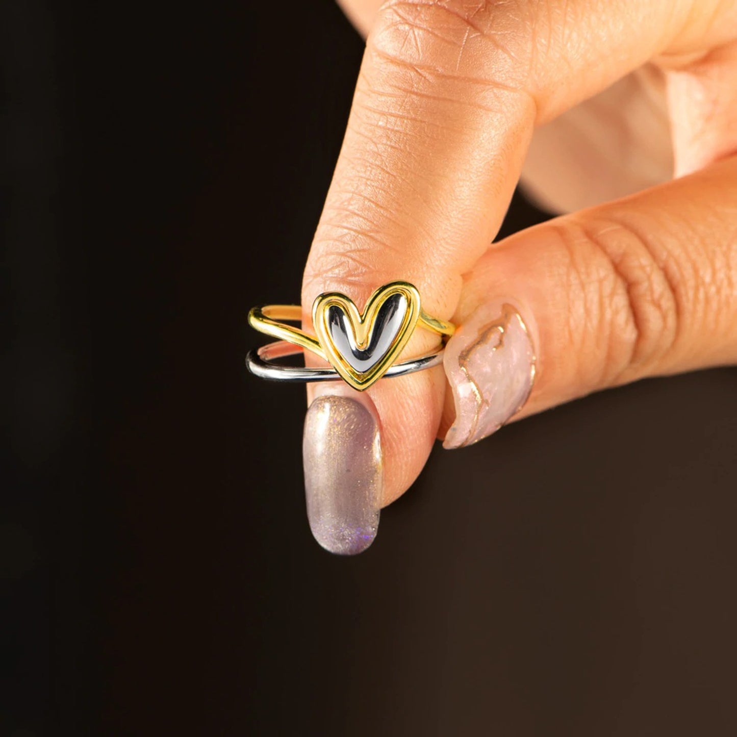 Yara Heart Shape Irregular 925 Sterling Silver Ring
