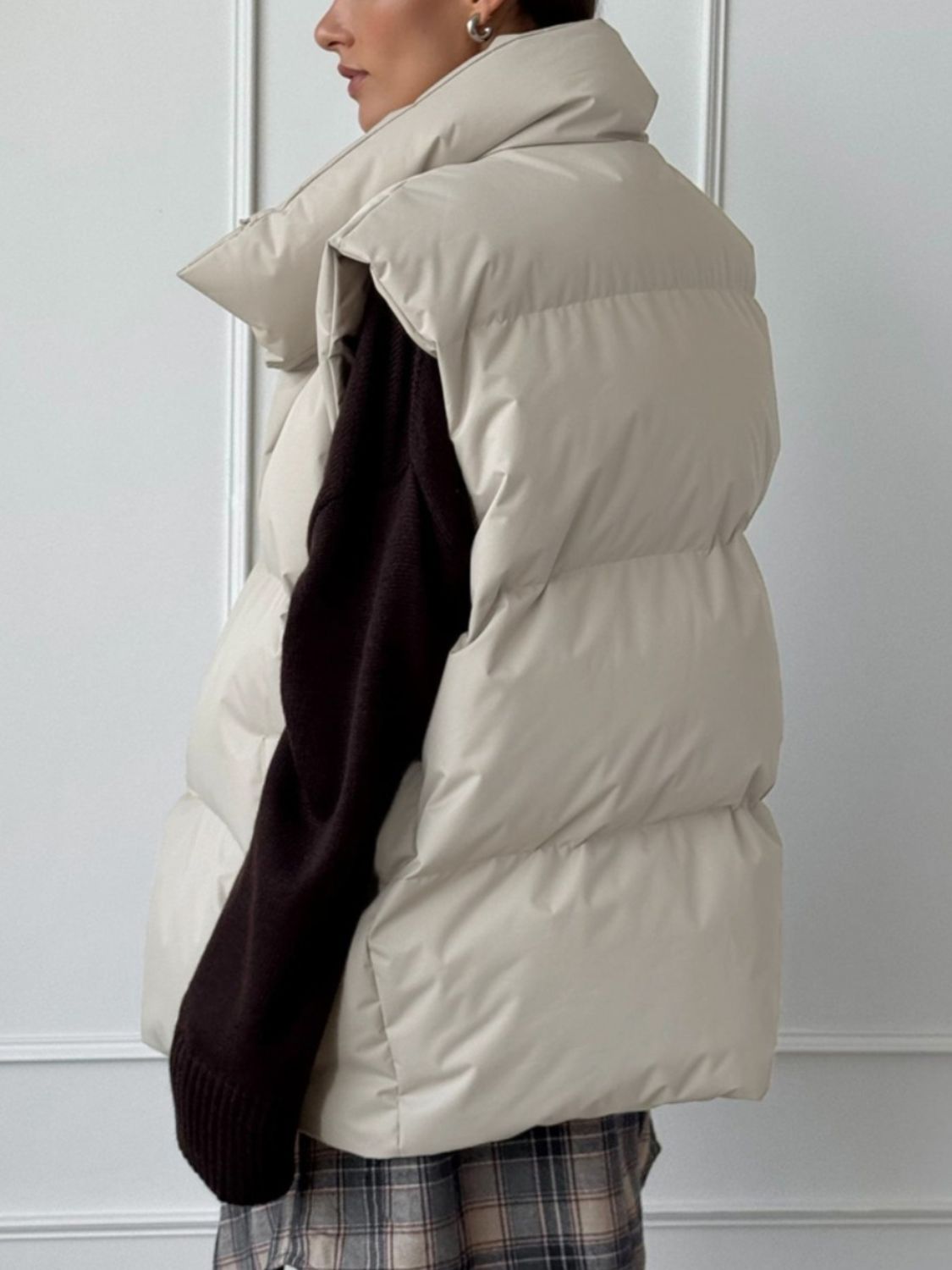 Amarae Zip Up Turtleneck Vest Coat