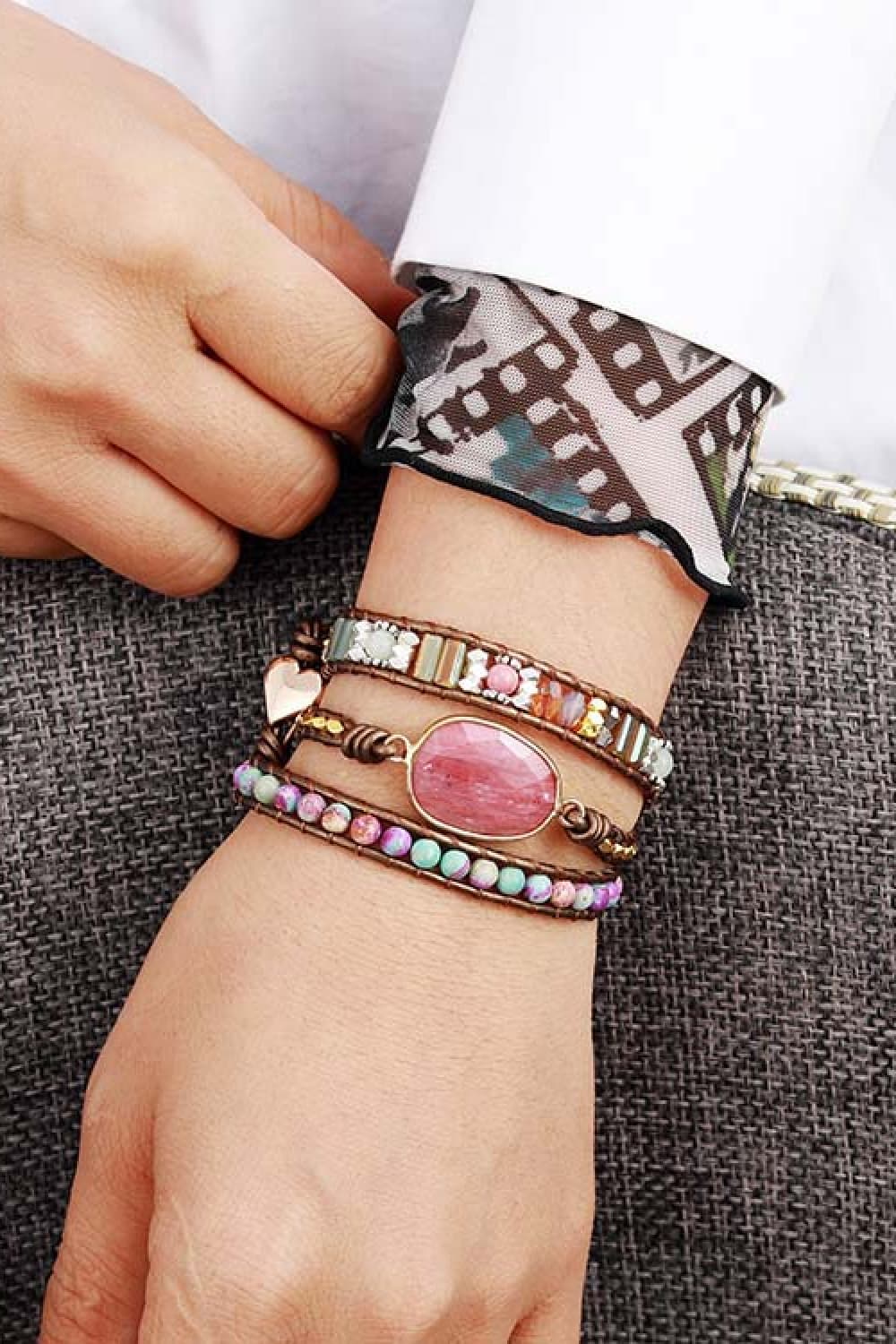 "Chasing Cotton Candy Sunsets" Beaded Bracelet
