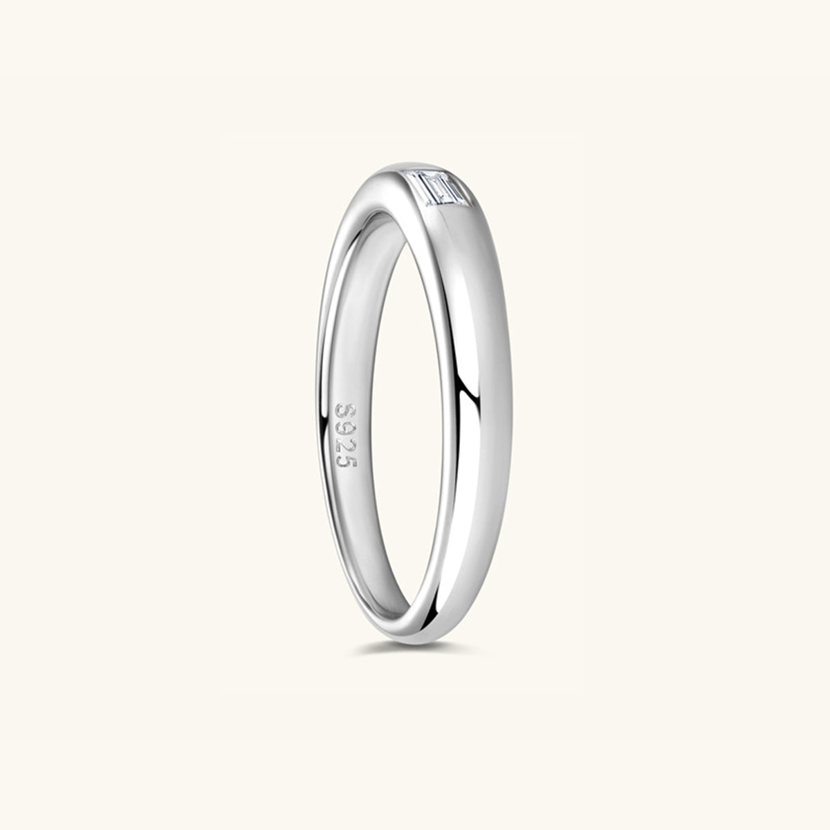 Calista 925 Sterling Silver Inlaid Moissanite Ring