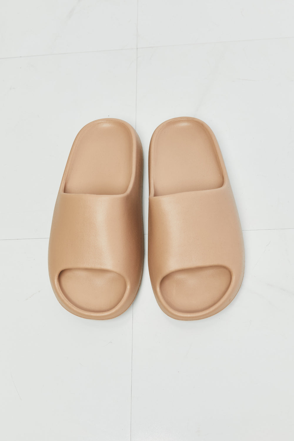 Beige Open Toe Slides