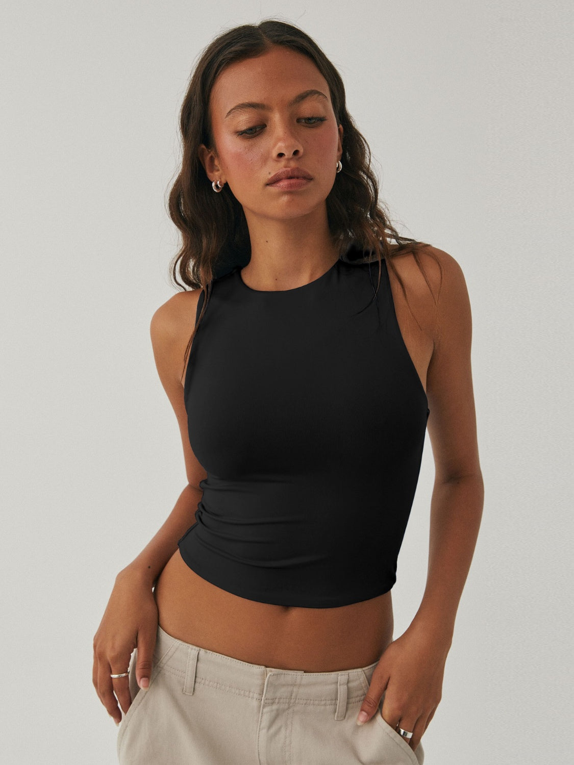 Jamesyn Round Neck Cropped Tank
