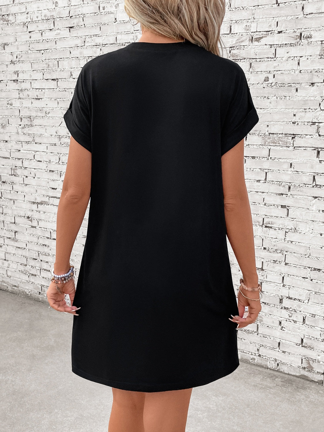 Mama, Mommy, Bruh! Letter Graphic Short Sleeve Mini Tee Dress