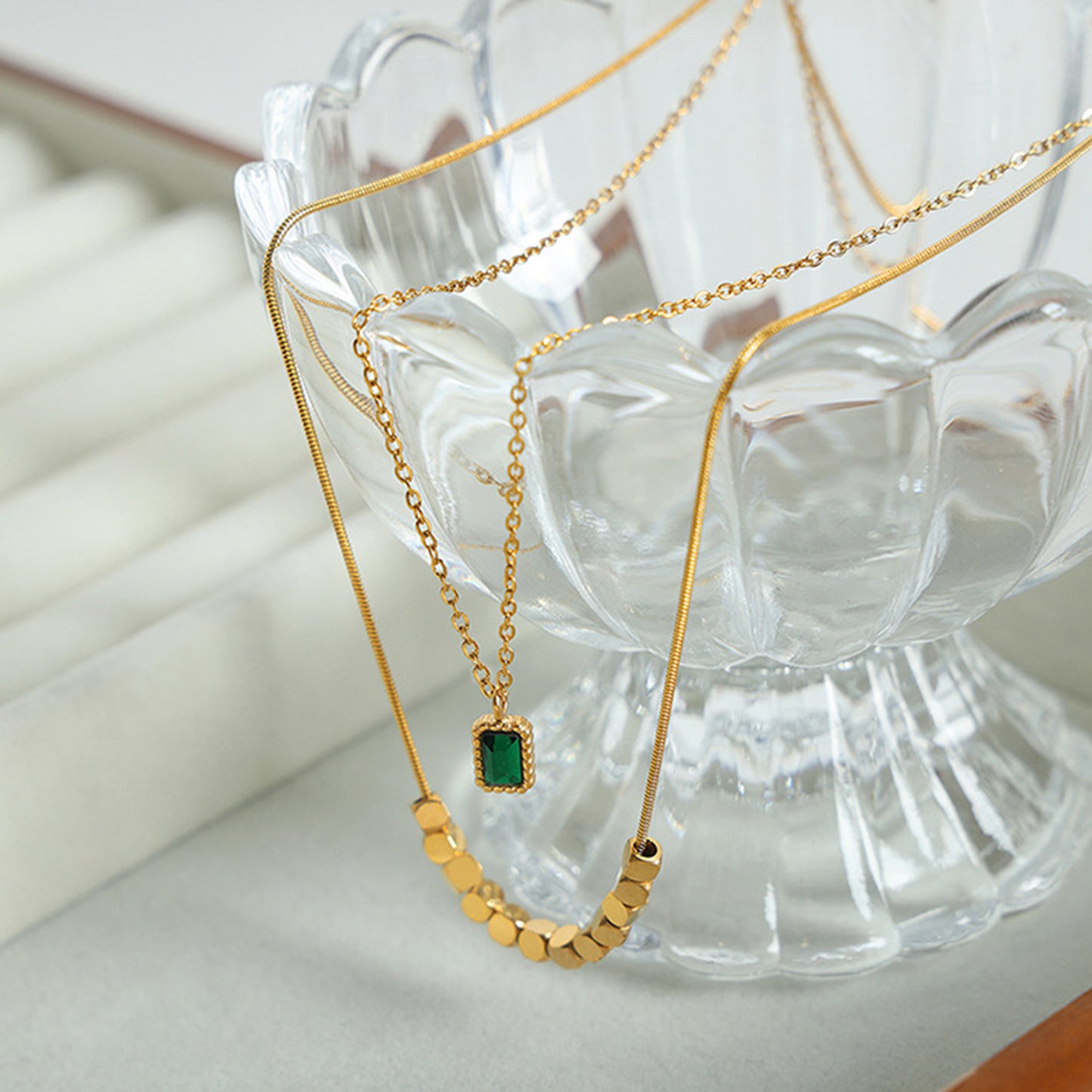 Starlit Glo 18K Gold-Plated Double-Layered Necklace