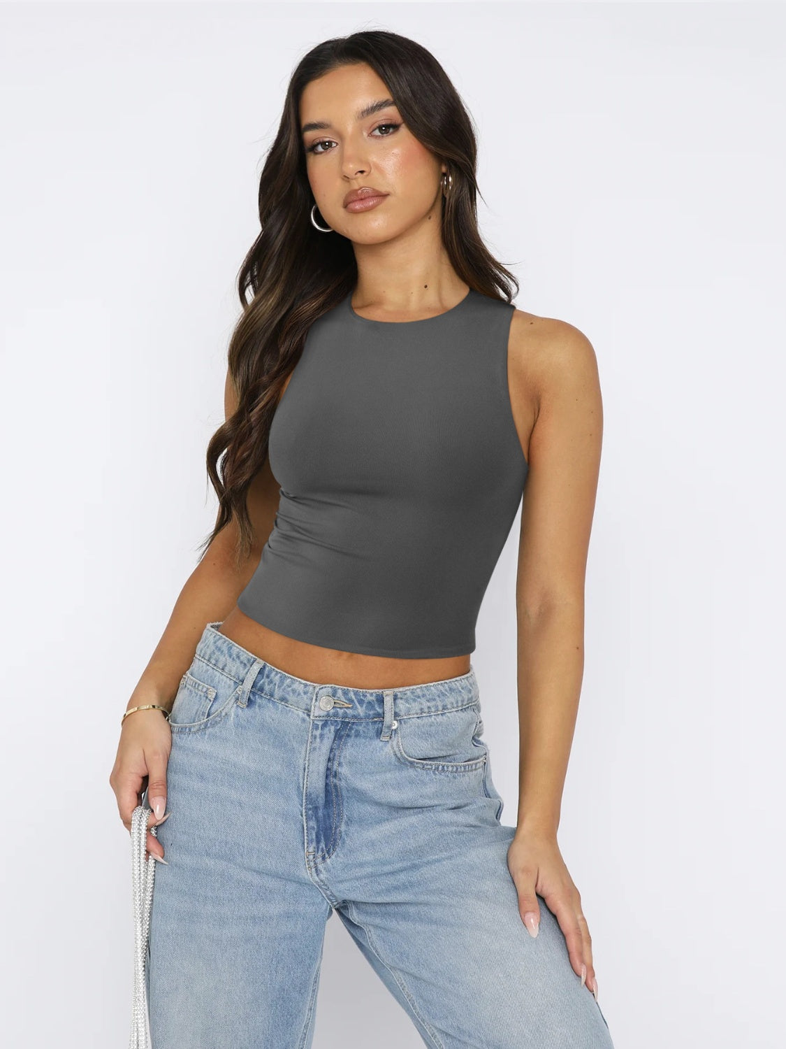 Jamesyn Round Neck Cropped Tank