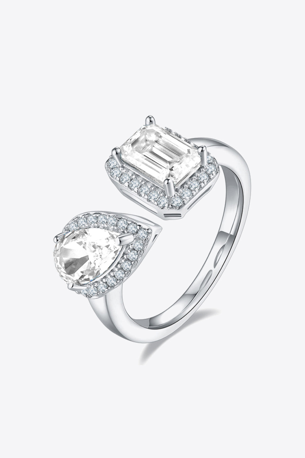 "Better Together" 1 Carat Moissanite 925 Sterling Silver Open Ring