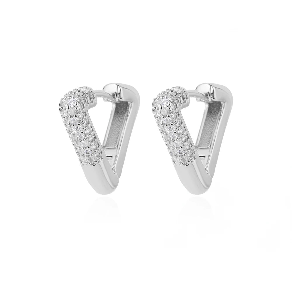 This is Debatable CZ Triangular Hoops