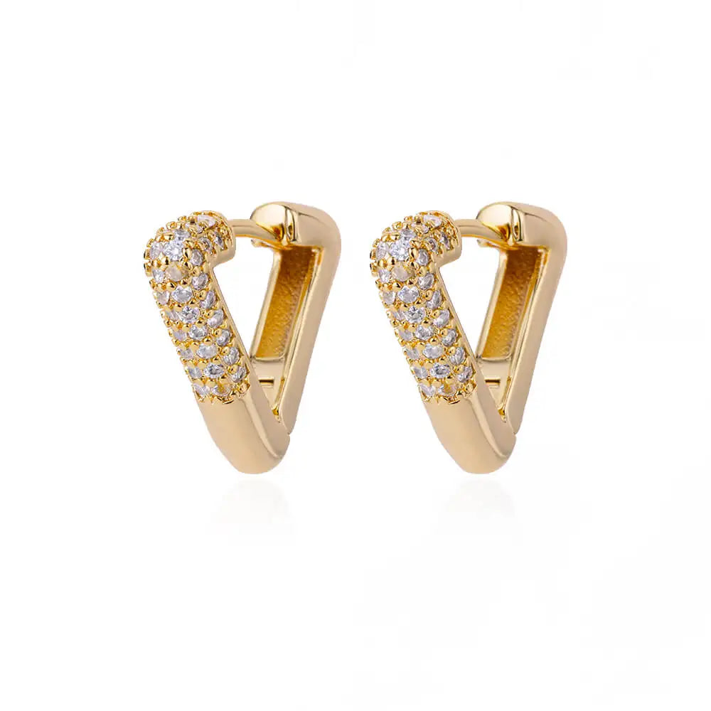 This is Debatable CZ Triangular Hoops