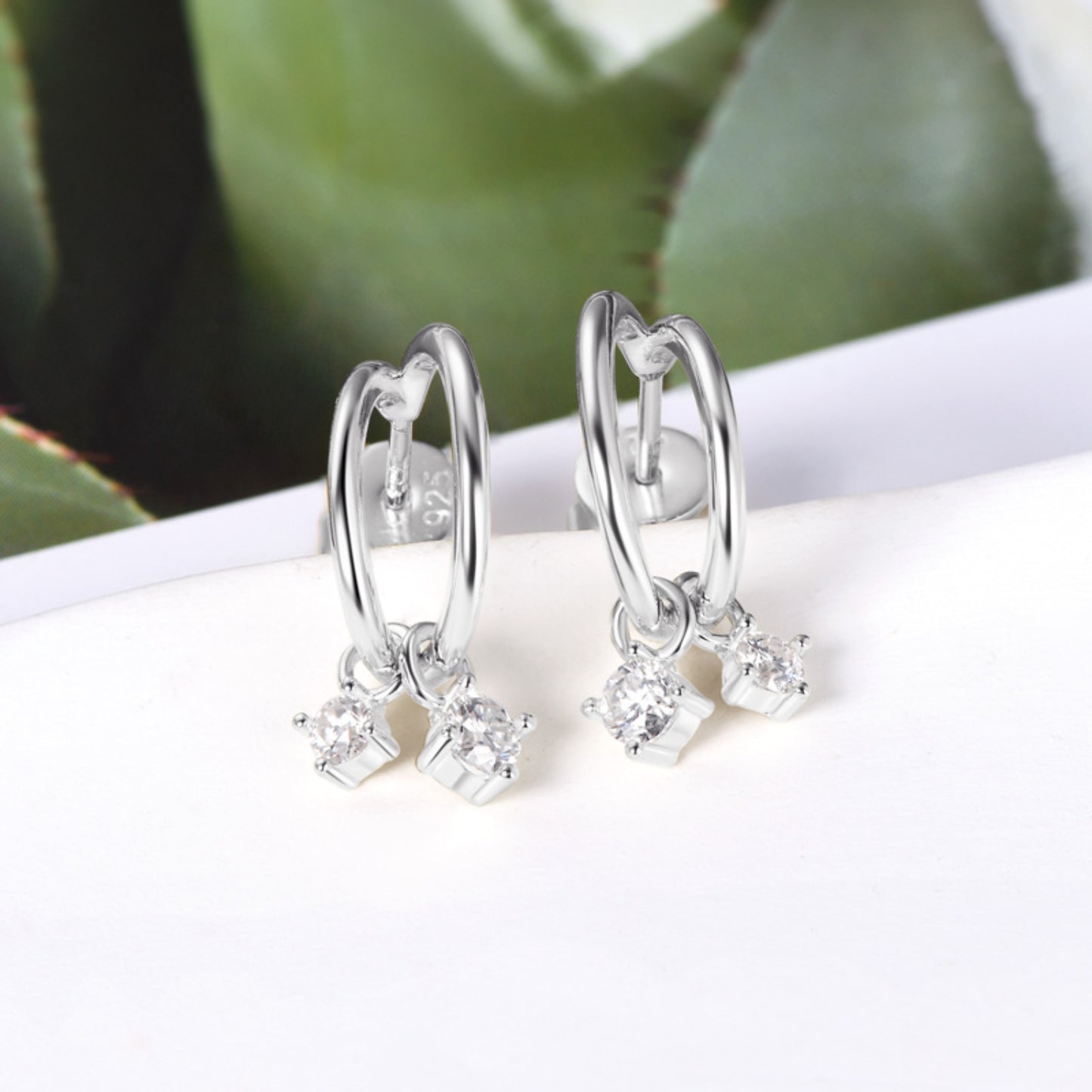 Faye 925 Sterling Silver Moissanite C-Hoop Earrings
