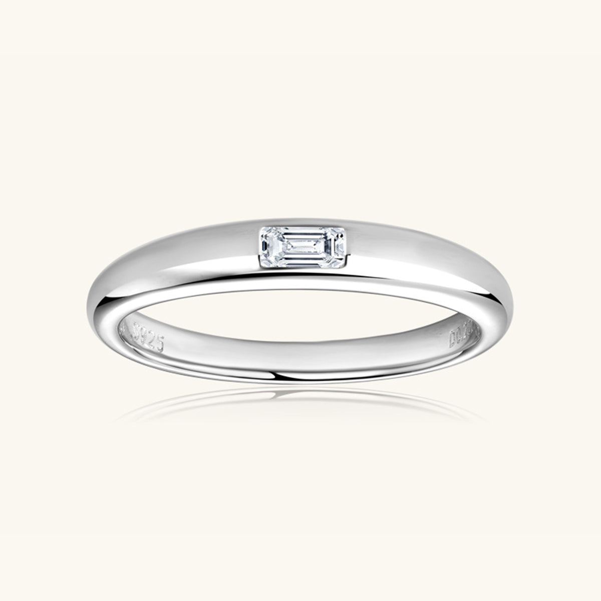 Calista 925 Sterling Silver Inlaid Moissanite Ring