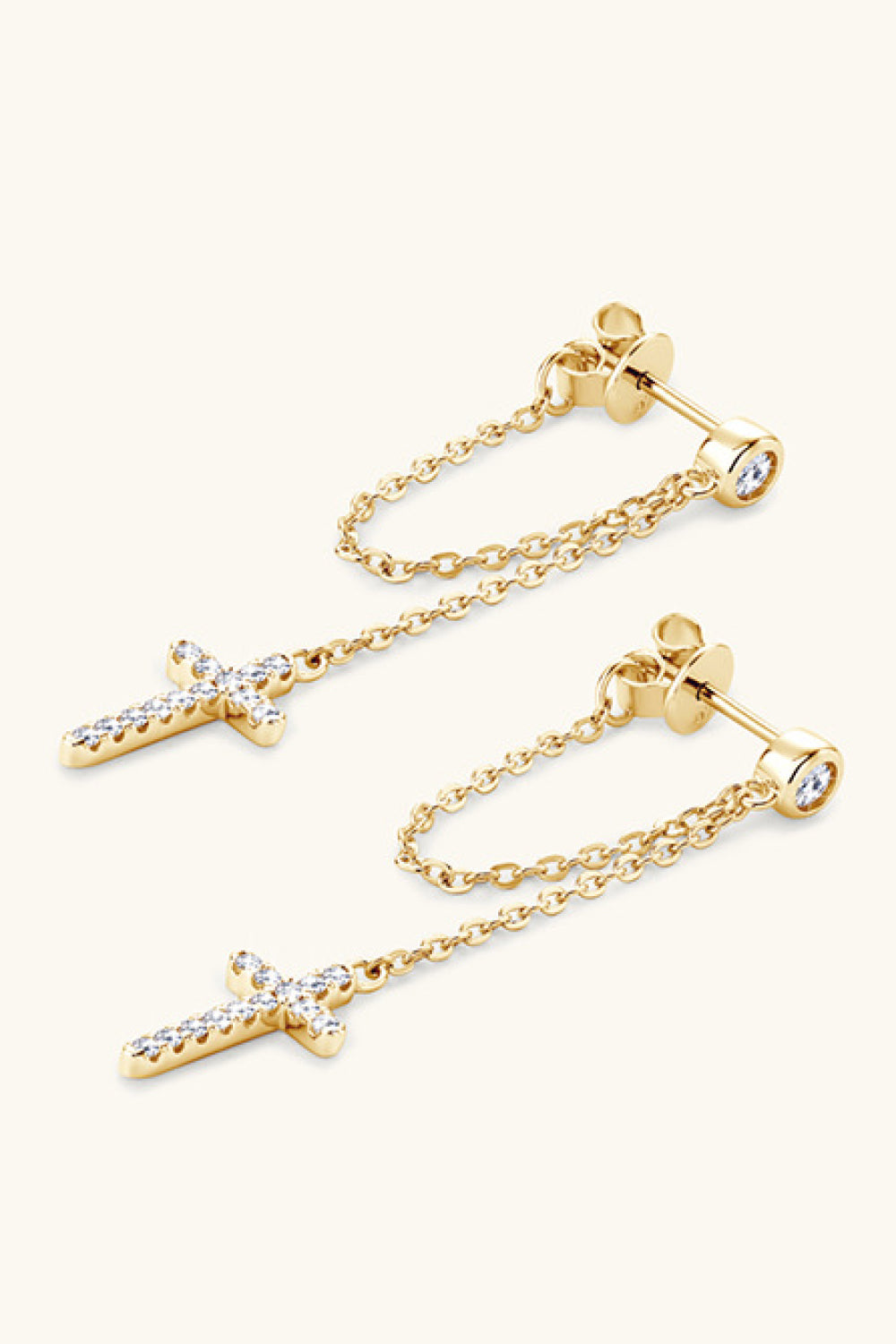 Kendra Moissanite 925 Sterling Silver Cross Earrings