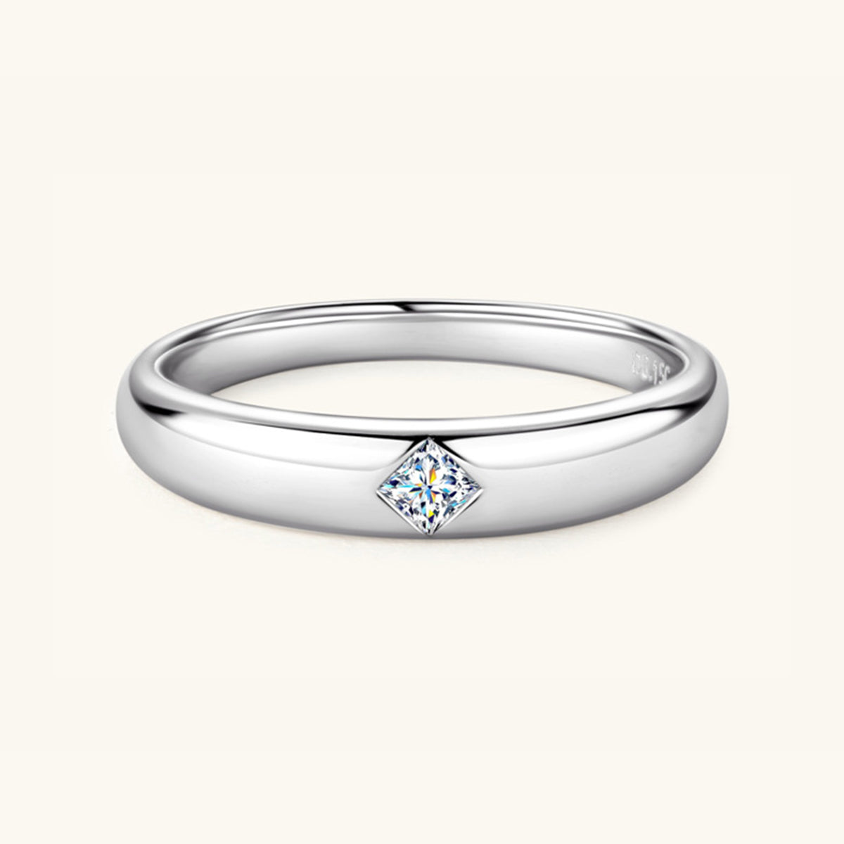 Calista 925 Sterling Silver Inlaid Moissanite Ring