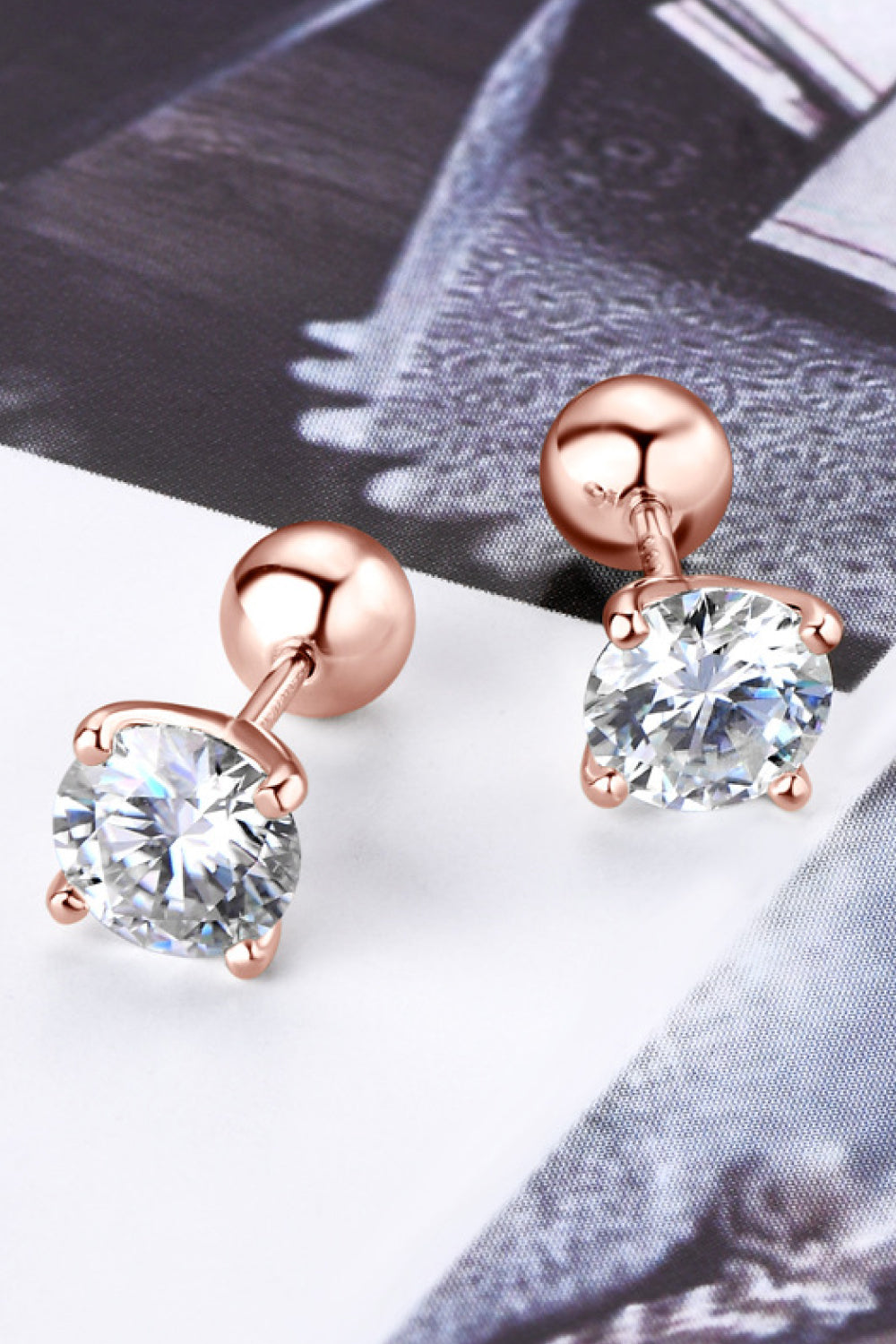 Ella 2 Carat Moissanite 925 Sterling Silver Stud Earrings