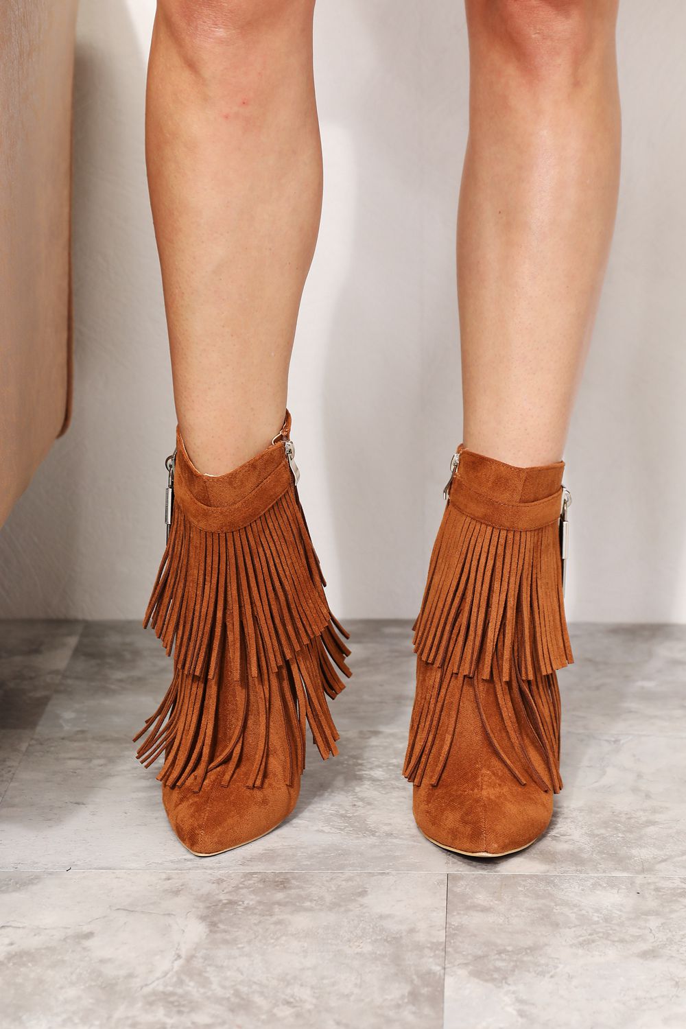 Aurora Stomp Women's Tassel Wedge Heel Ankle Booties