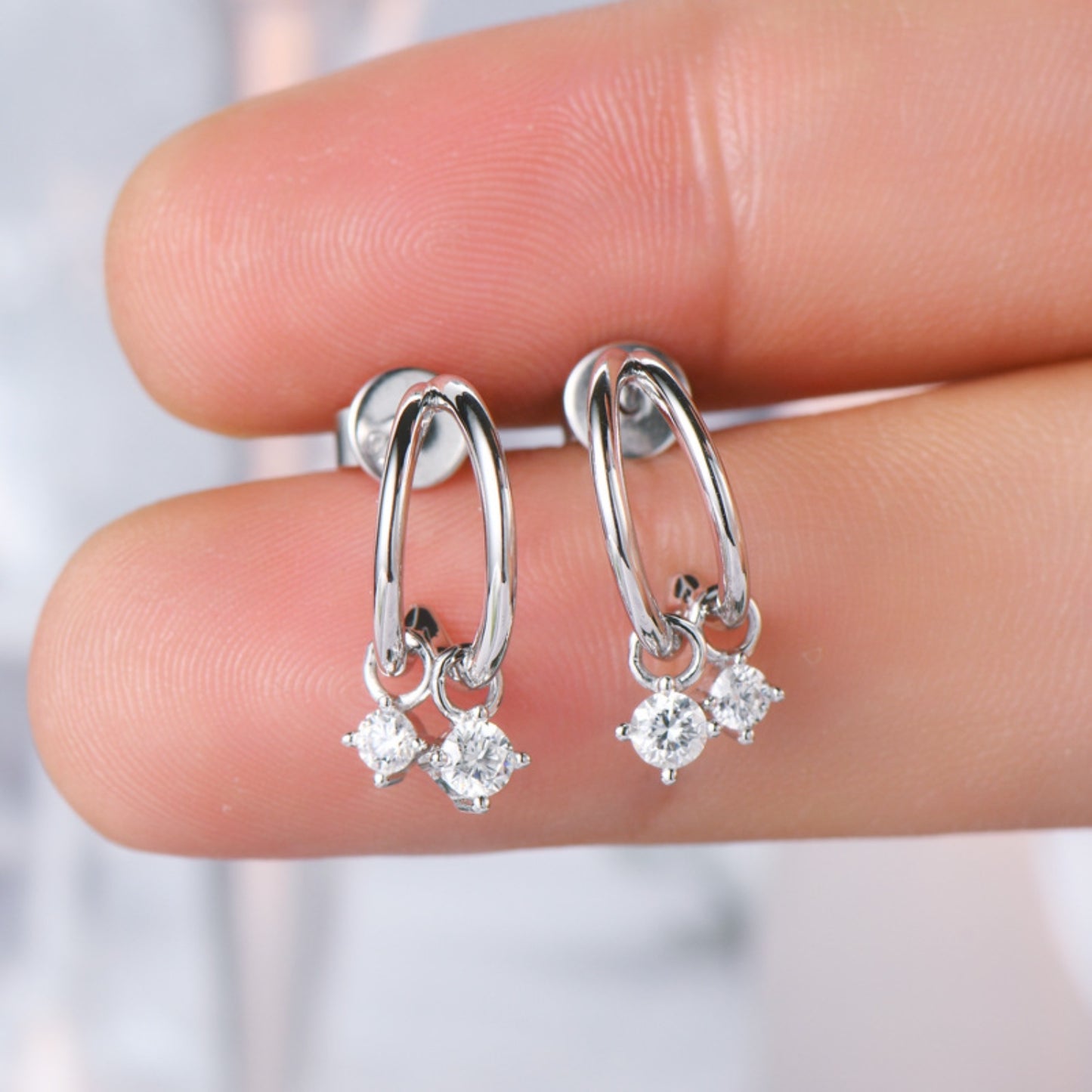 Faye 925 Sterling Silver Moissanite C-Hoop Earrings