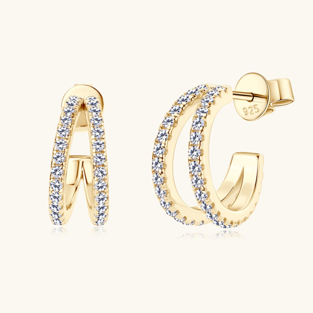 Ivanna Moissanite 925 Sterling Silver C-Hoop Earrings