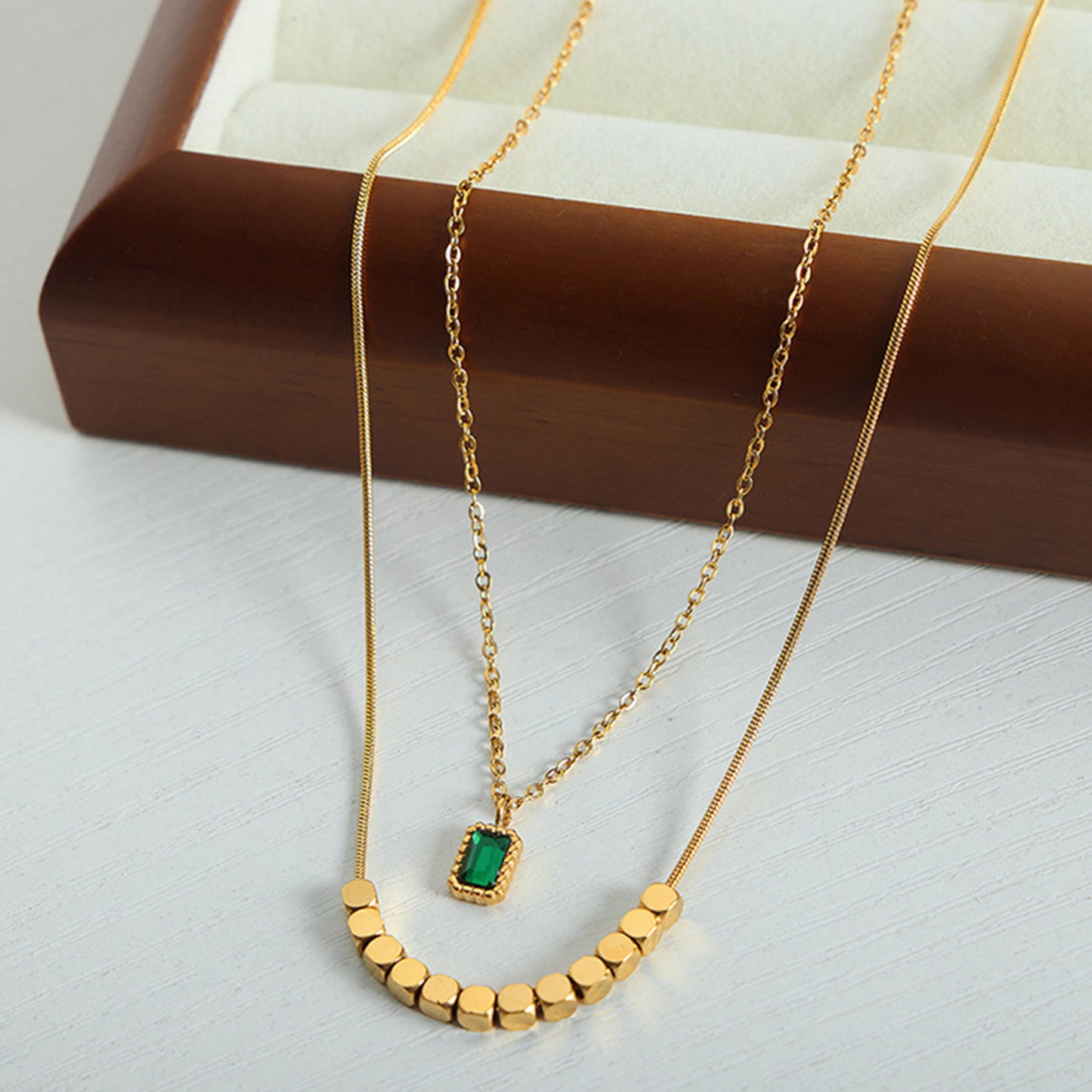 Starlit Glo 18K Gold-Plated Double-Layered Necklace