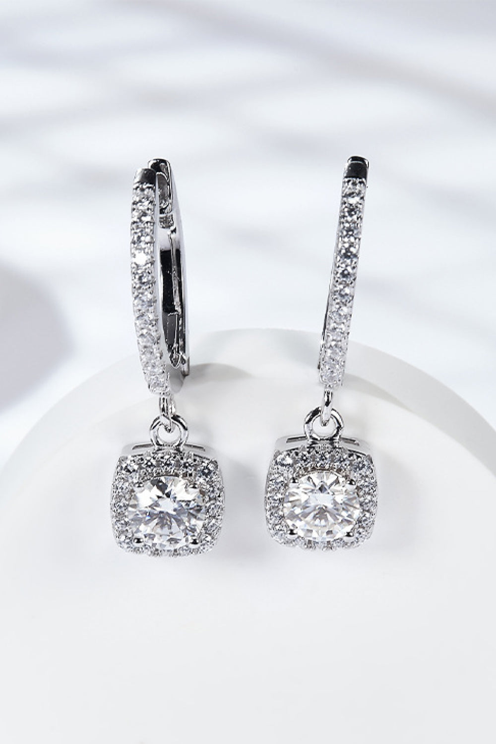 "Zoey" Adored Moissanite Huggie Drop Earrings