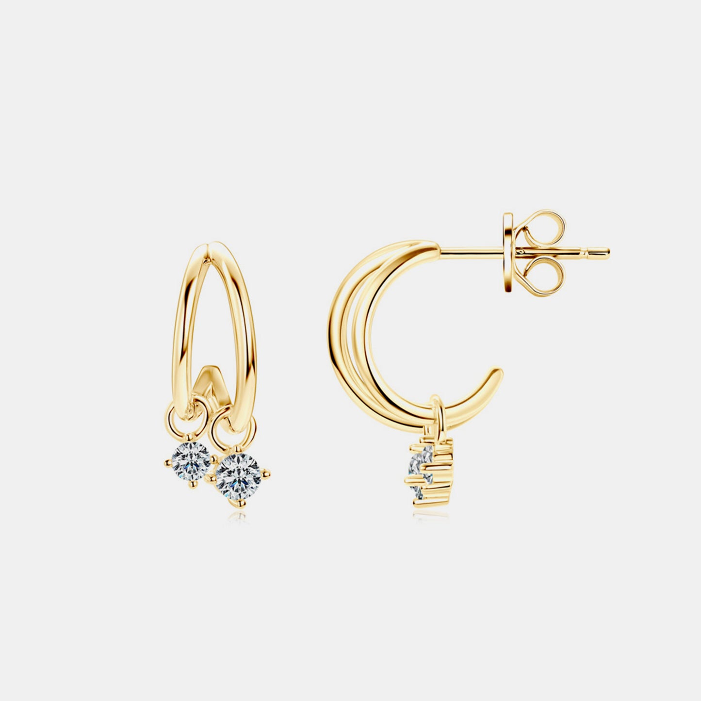 Faye 925 Sterling Silver Moissanite C-Hoop Earrings
