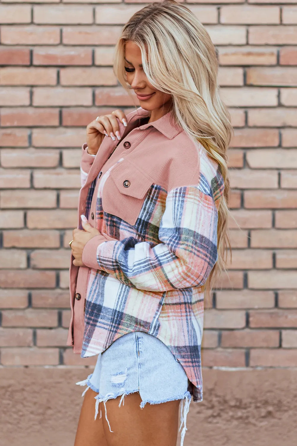 Nellie Plaid Button Up Long Sleeve Shacket