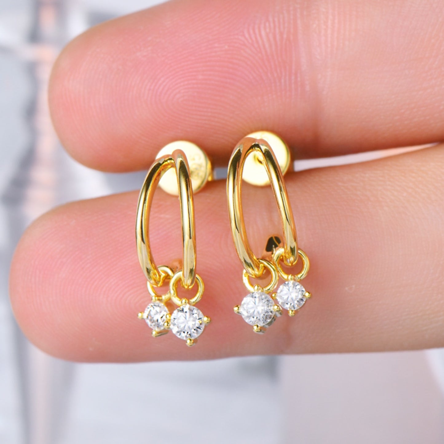 Faye 925 Sterling Silver Moissanite C-Hoop Earrings