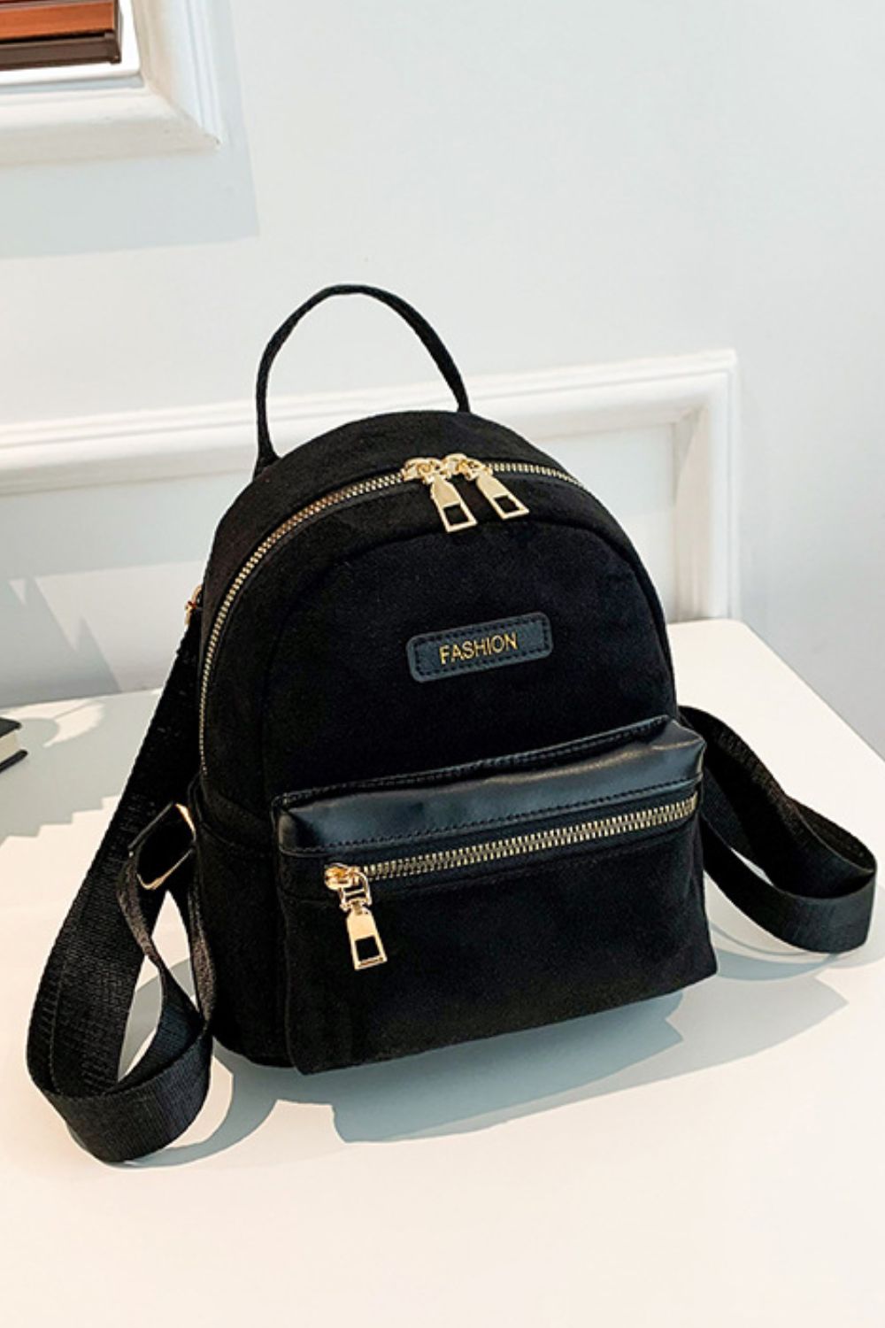 Janie Suede Adjustable Strap Backpack Bag