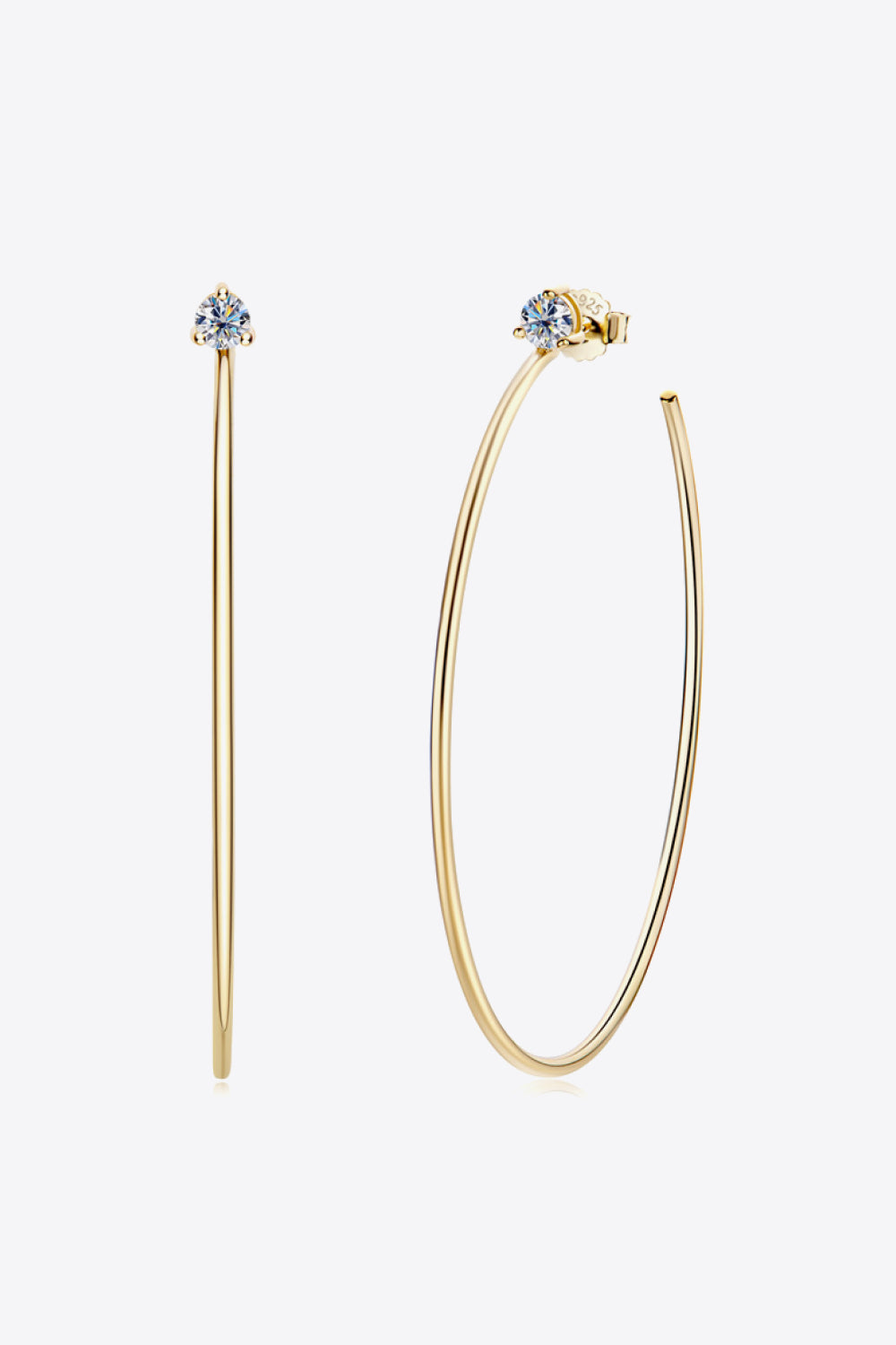 "Celestia" Adored 925 Sterling Silver Moissanite Hoop Earrings