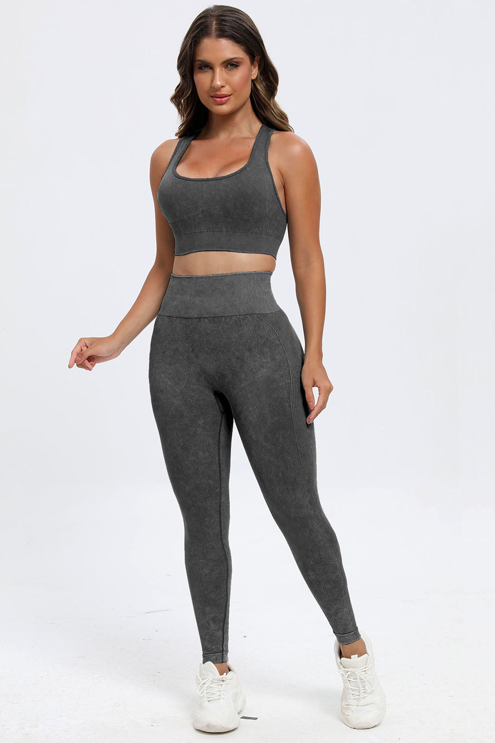 Bessa 3 Piece Washed Square Neck Wide Strap Active Set