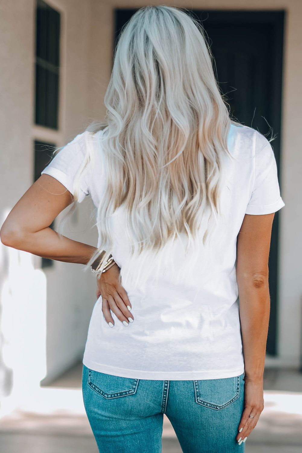 "Party in the USA" Graphic Round Neck Short Sleeve T-Shirt