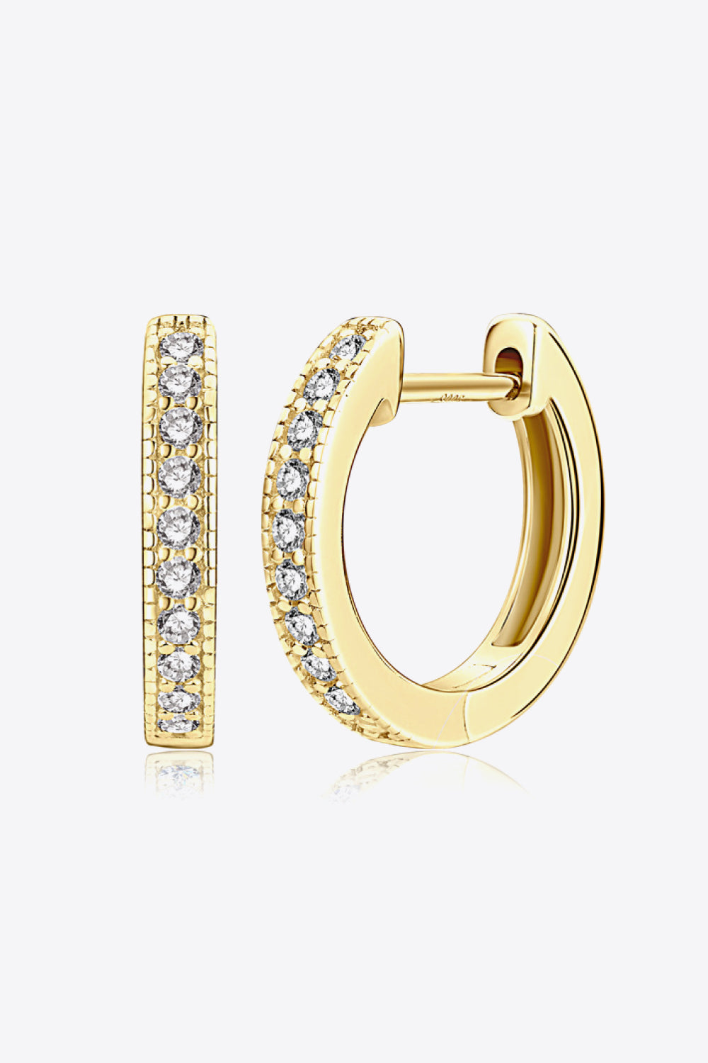 Hollie Inlaid Moissanite Hoop Earrings