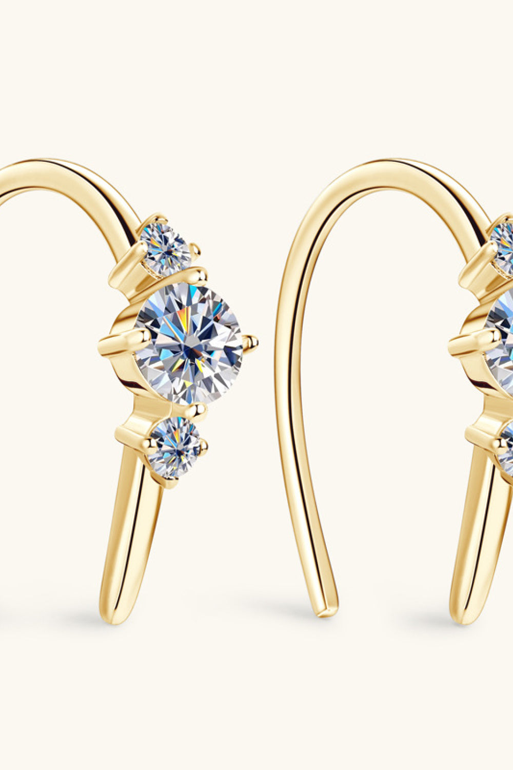 "Horseshoe" Moissanite 925 Sterling Silver Earrings