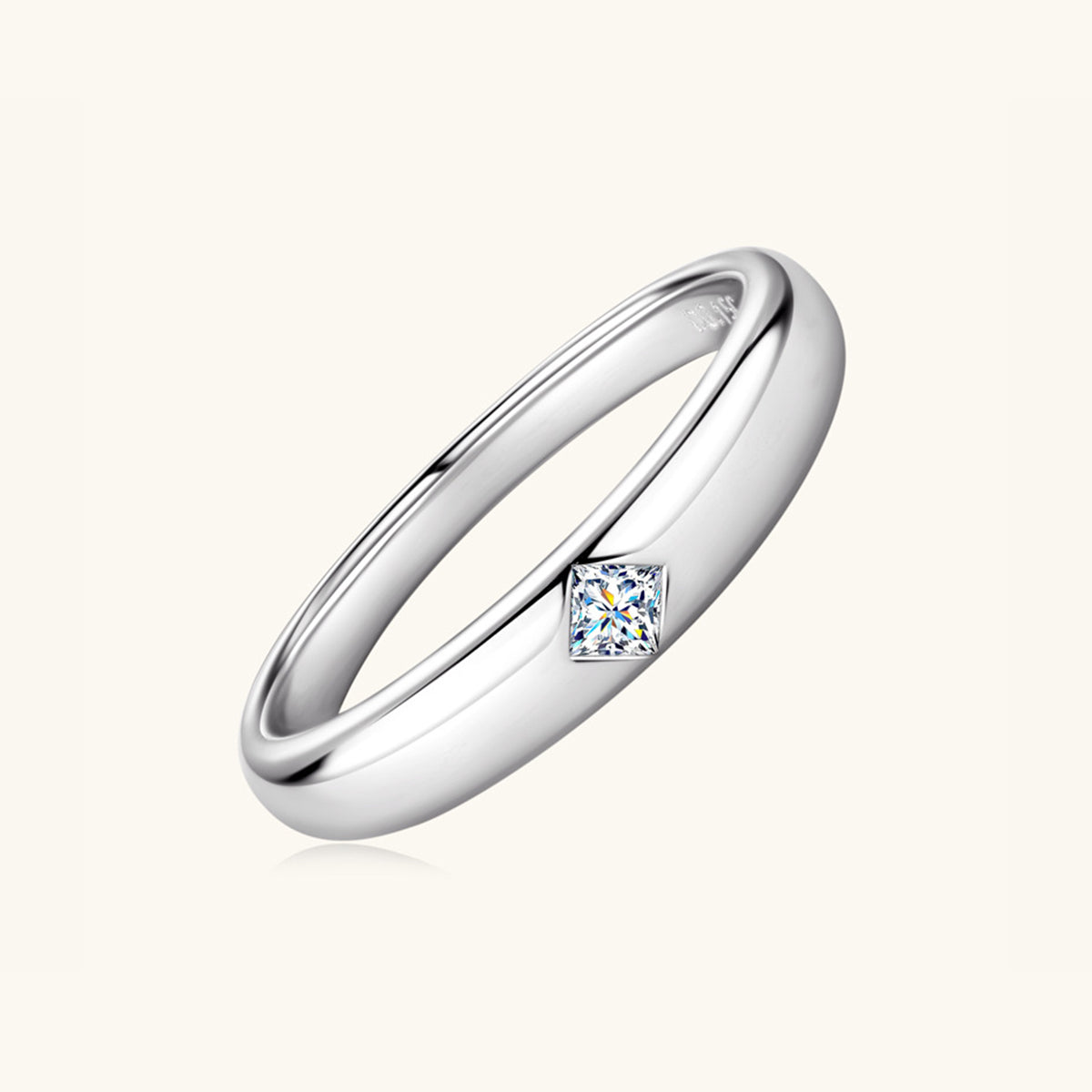Calista 925 Sterling Silver Inlaid Moissanite Ring