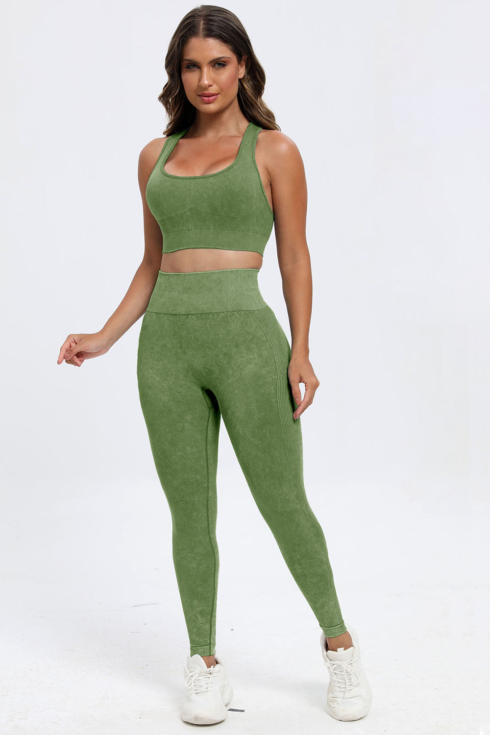 Bessa 3 Piece Washed Square Neck Wide Strap Active Set