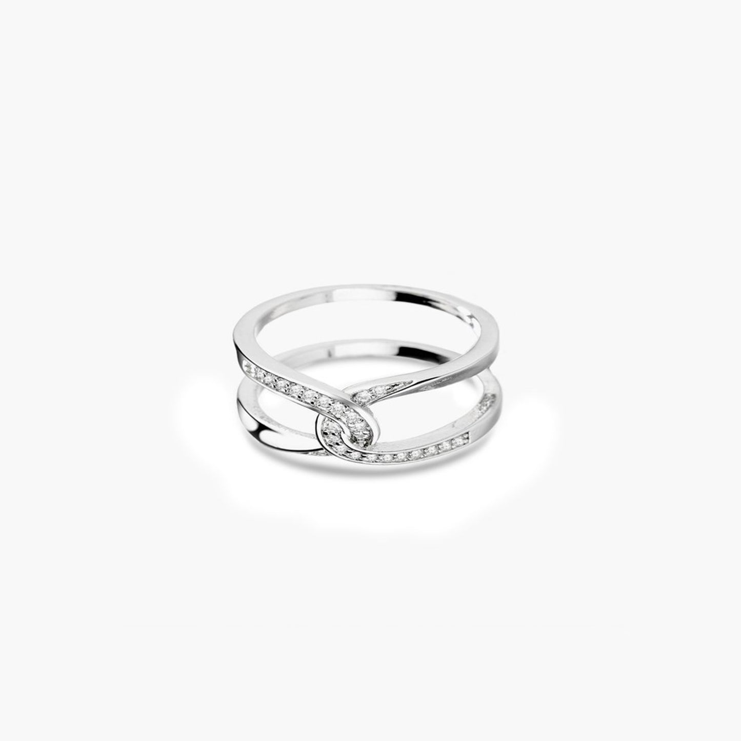 Olivia Twisted Inlaid Zircon Double-layered Ring