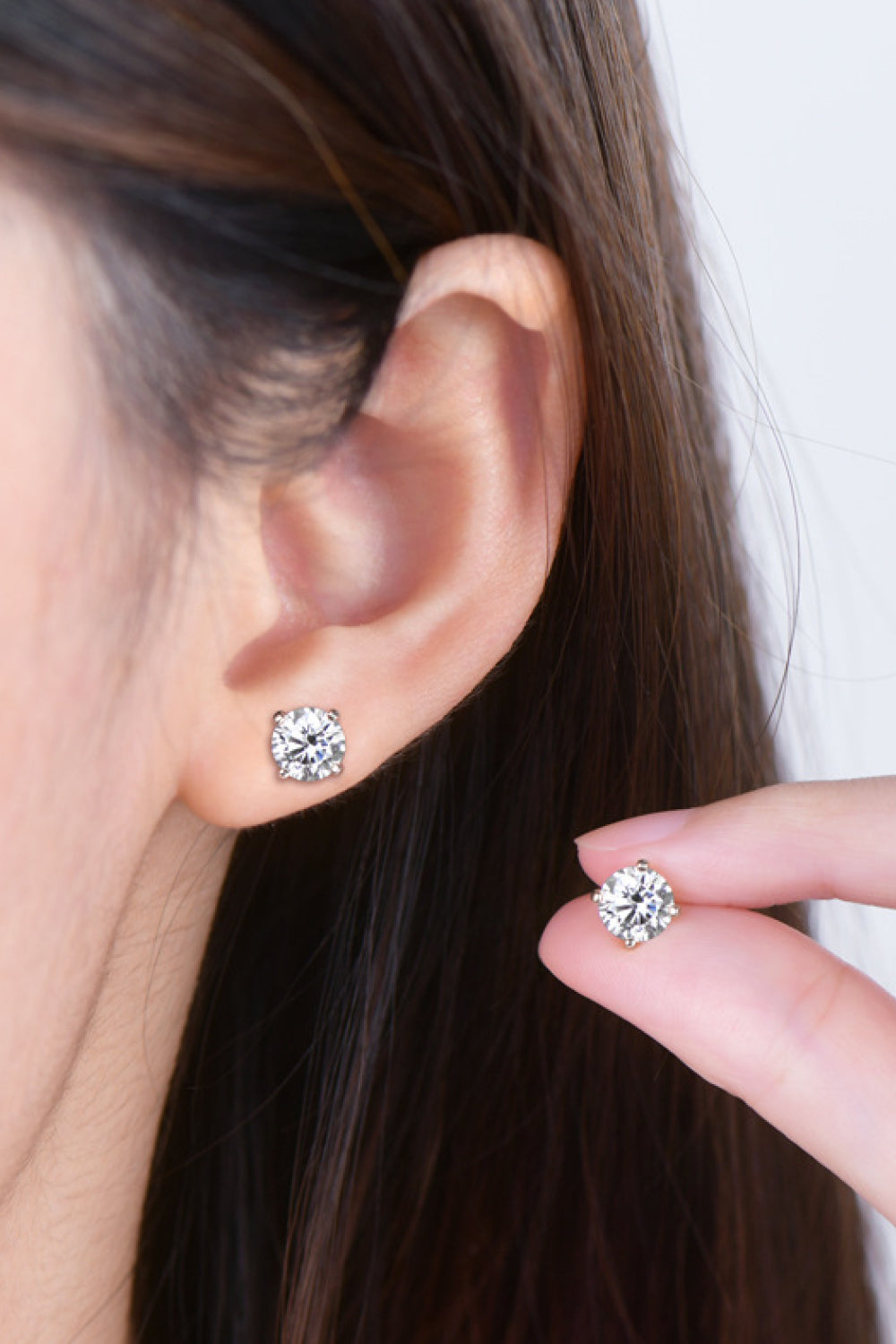 Ella 2 Carat Moissanite 925 Sterling Silver Stud Earrings