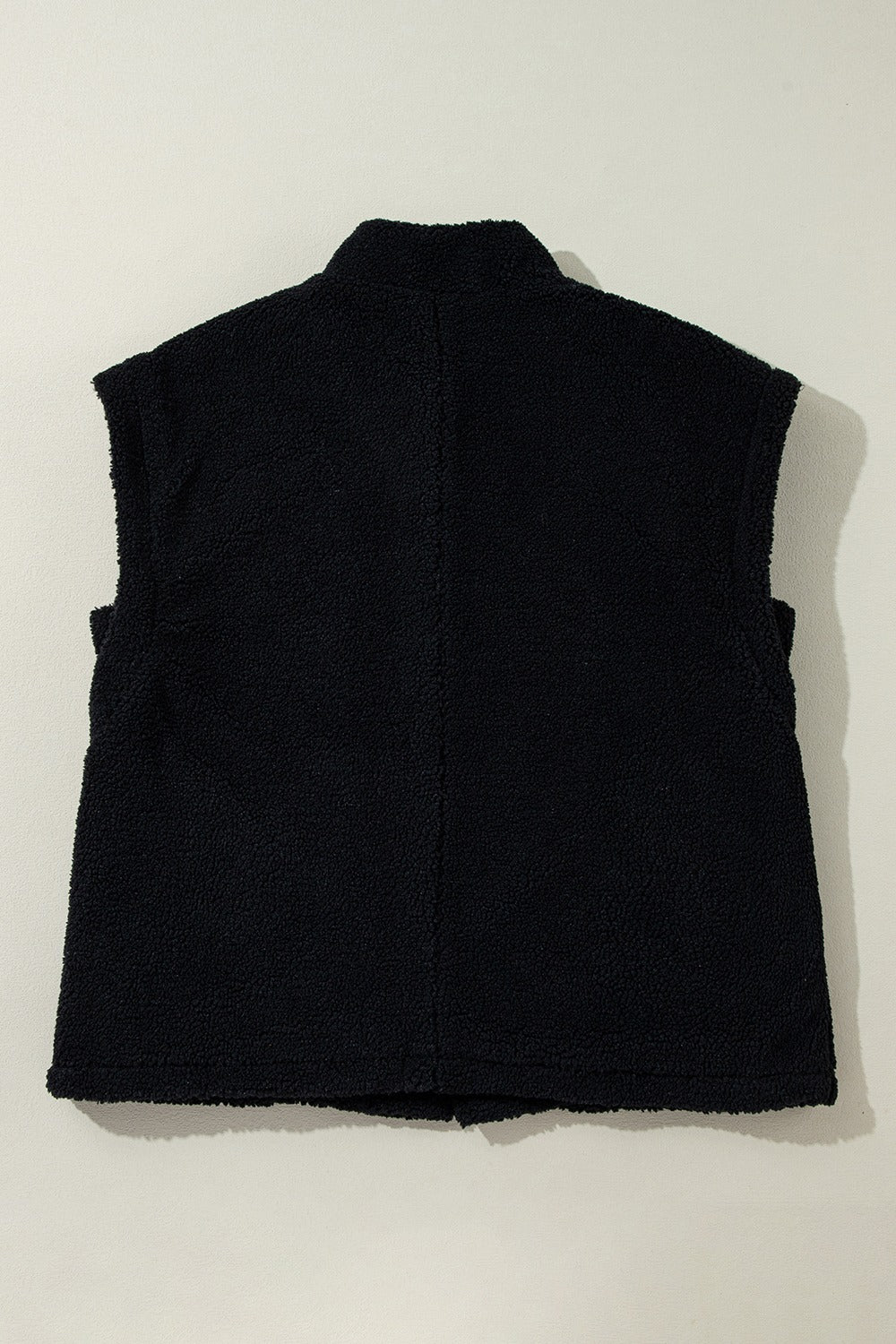 Reina Fuzzy Mock Neck Button Up Vest Coat