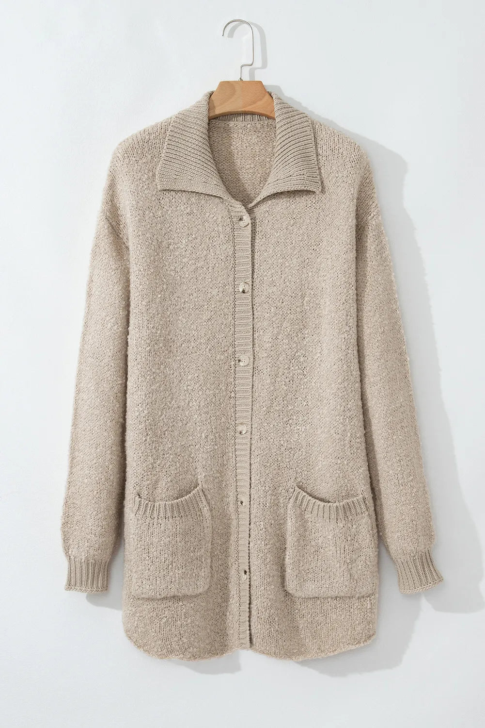 Chill Knit Pocketed Button Up Long Sleeve Cardigan