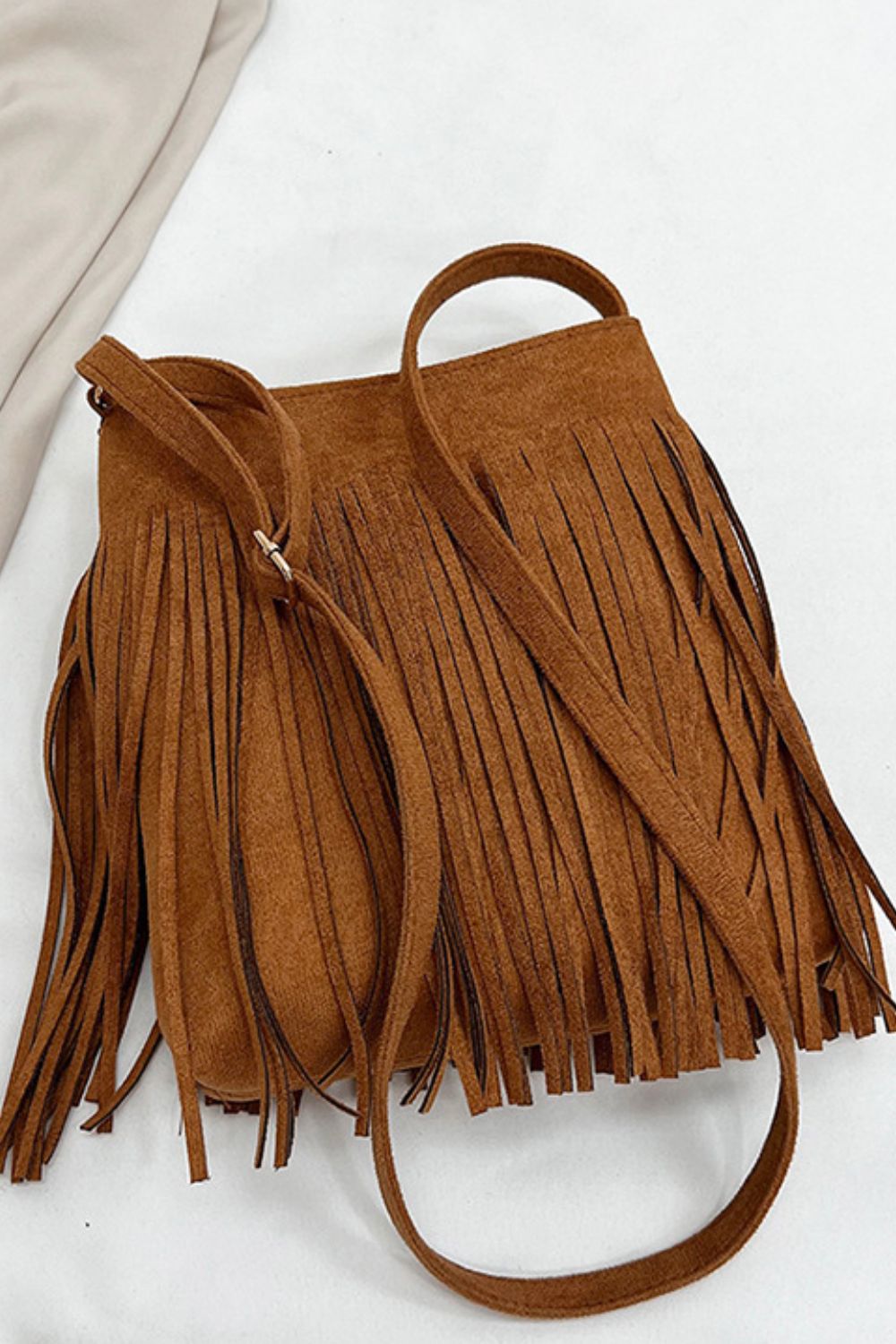 Lorraine Suede Fringe Shoulder Bag