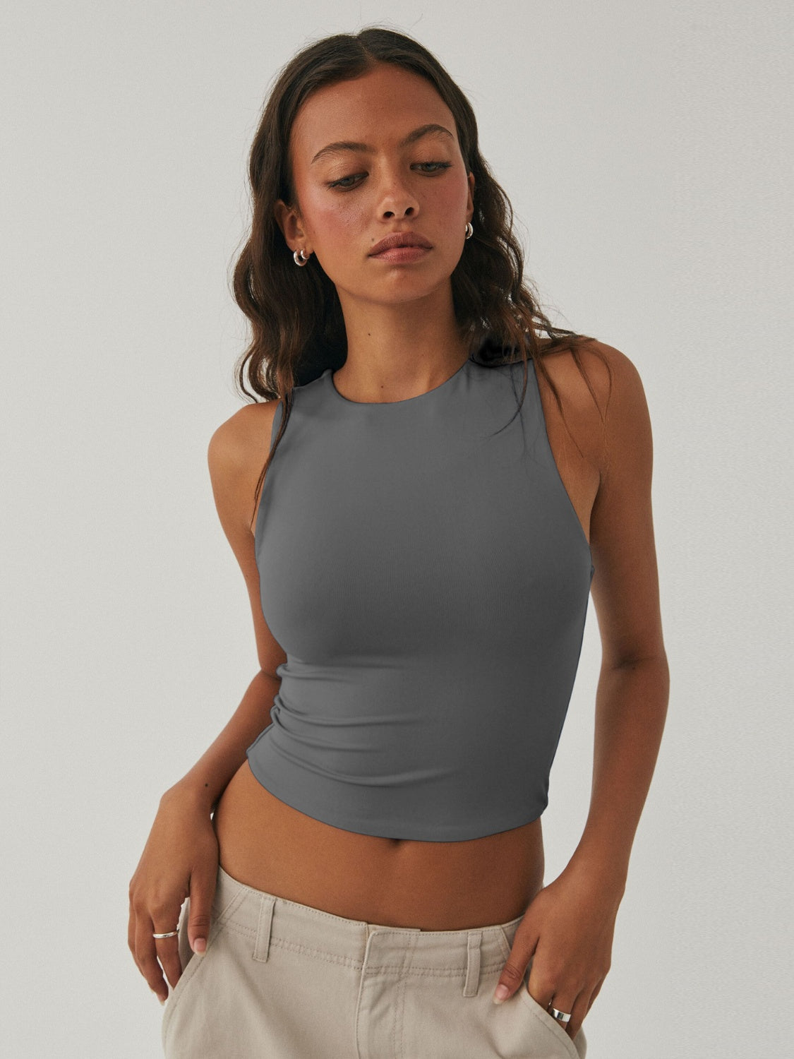 Jamesyn Round Neck Cropped Tank