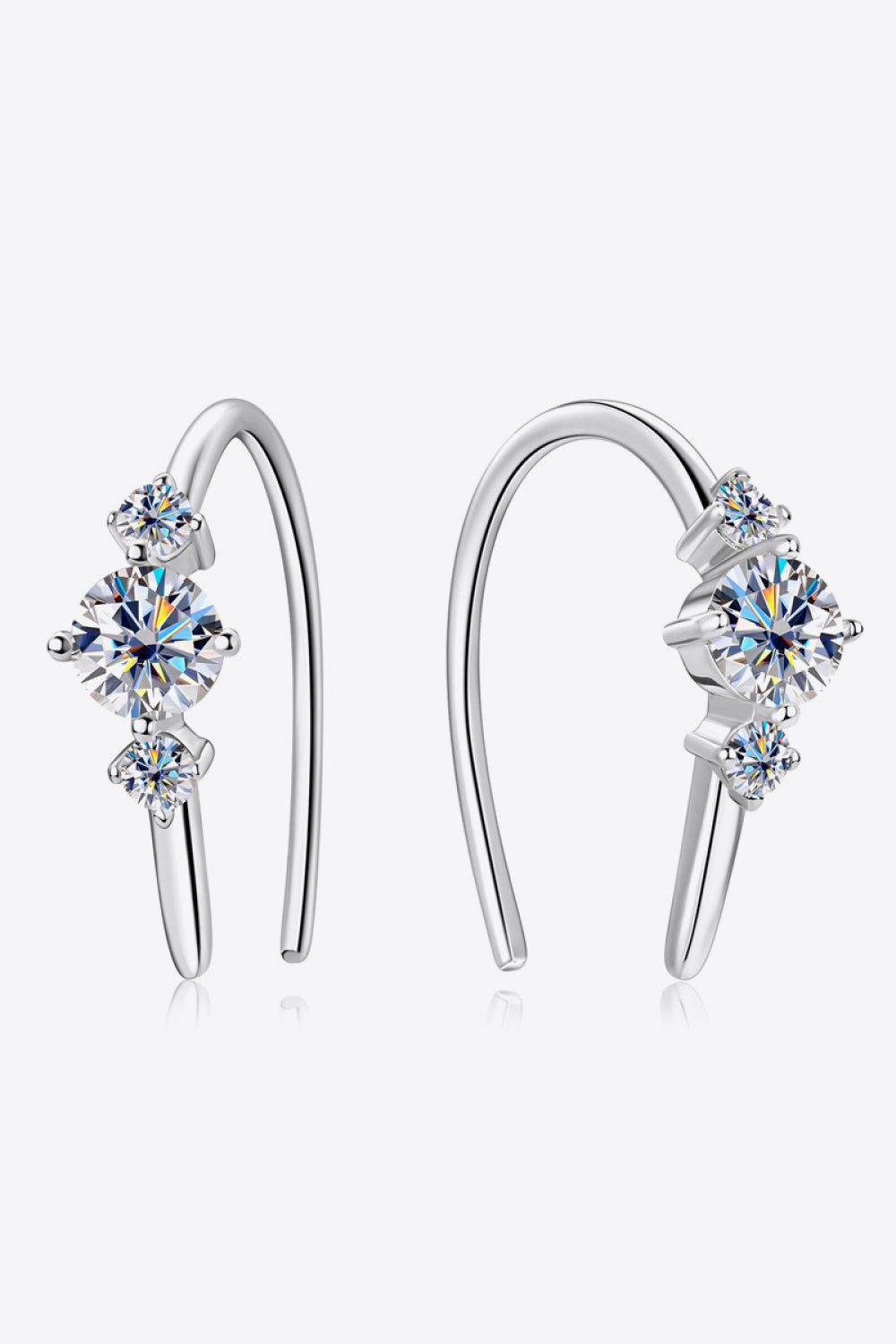"Horseshoe" Moissanite 925 Sterling Silver Earrings