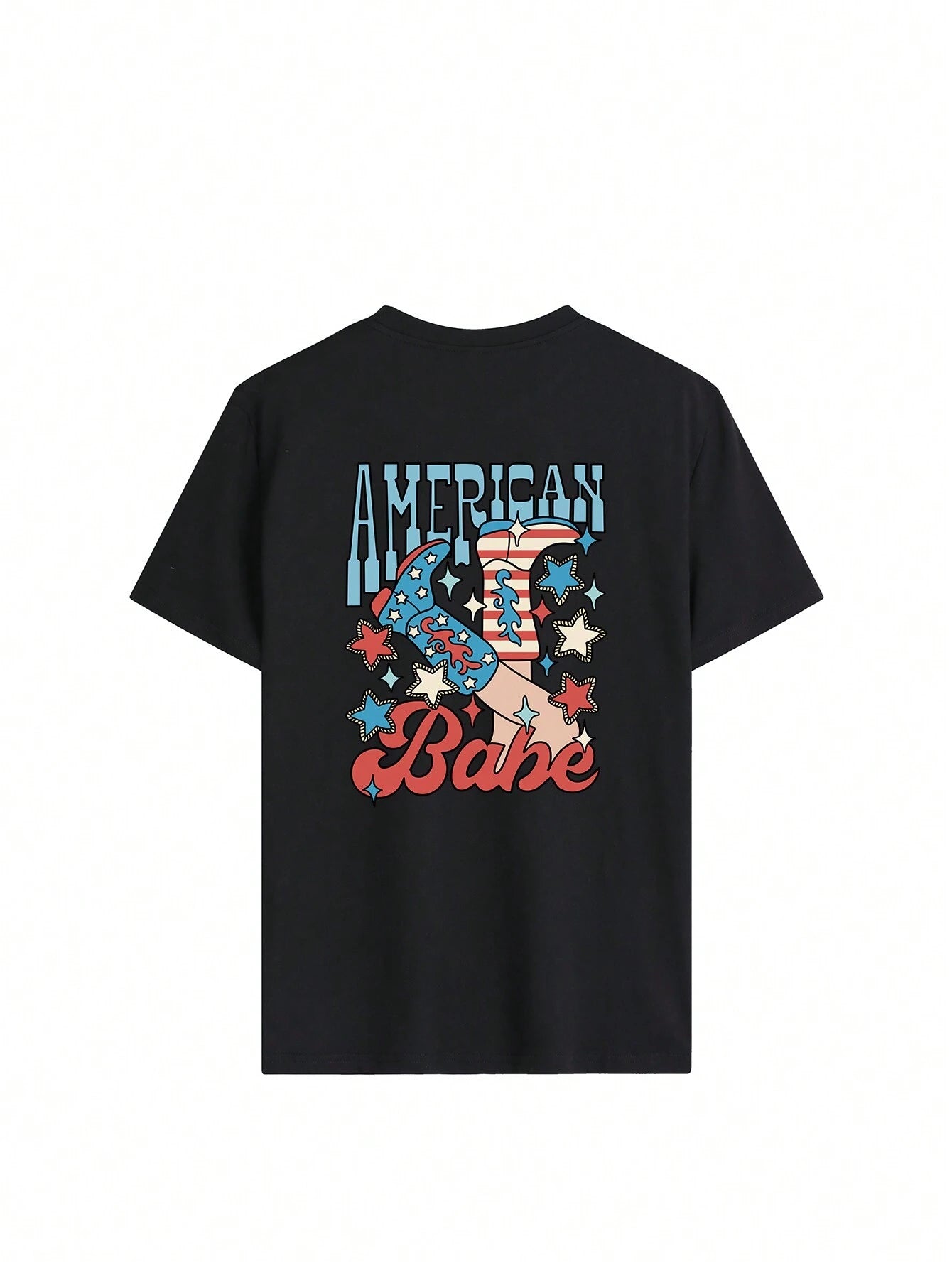 "American Babe" Graphic Round Neck Half Sleeve T-Shirt