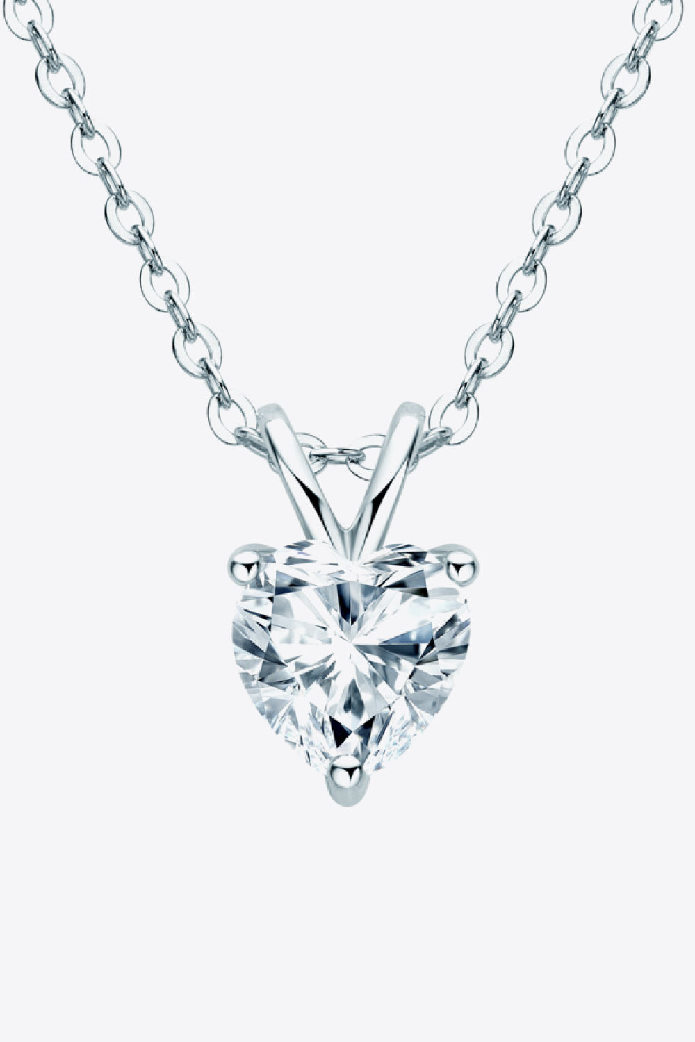 "Essence" 1 Carat Moissanite Heart-Shaped Pendant Necklace