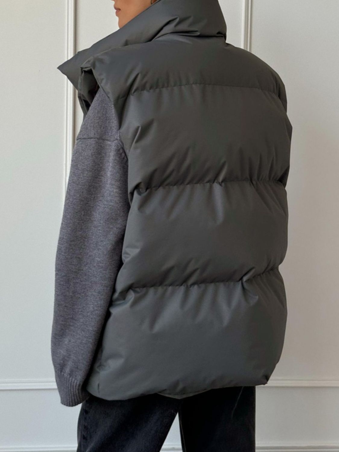 Amarae Zip Up Turtleneck Vest Coat