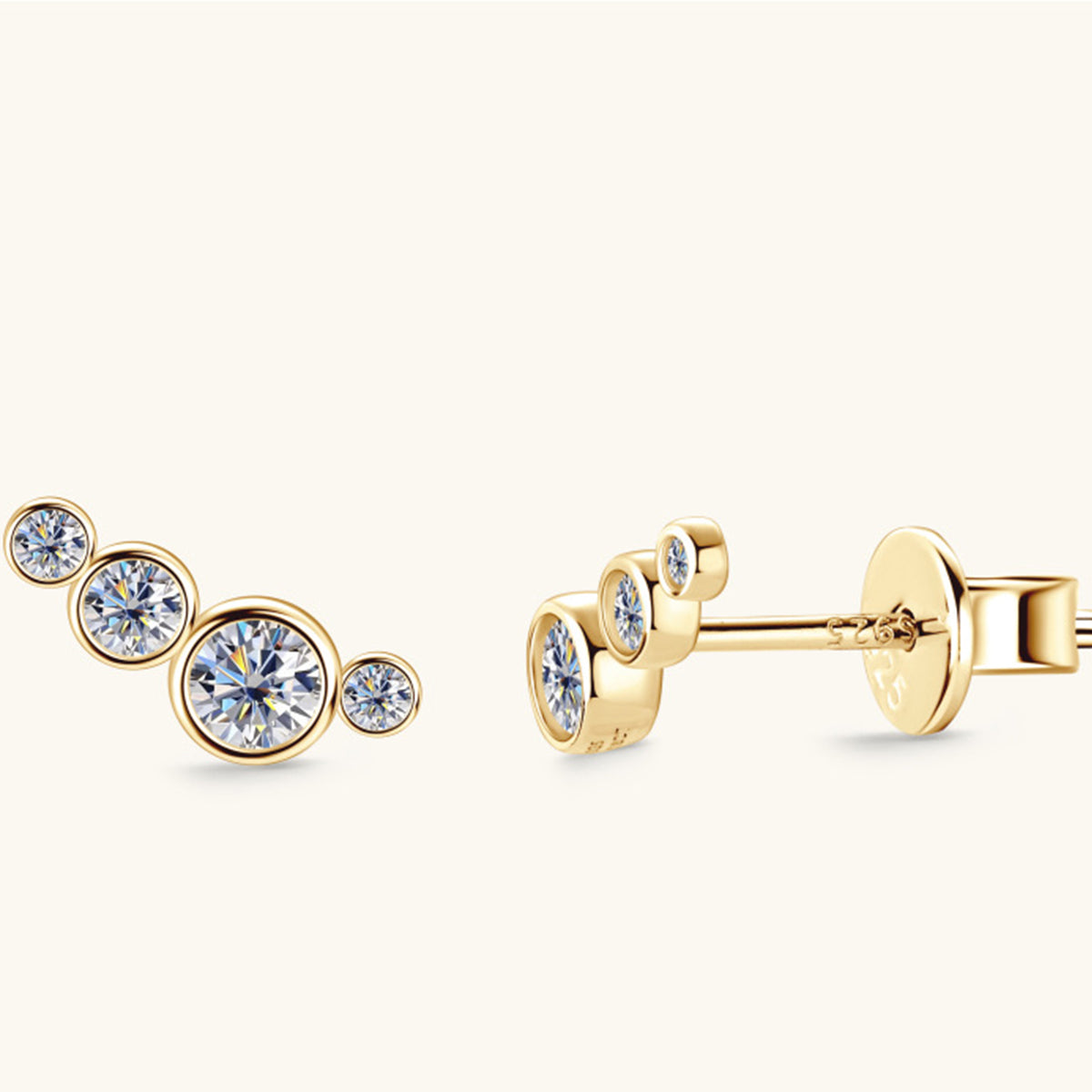 Lucia Moissanite 925 Sterling Silver Stud Earrings
