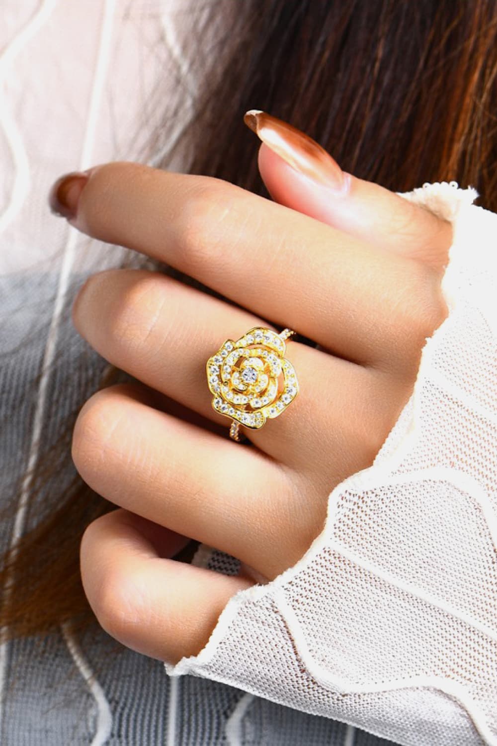 Moissanite Flower Ring