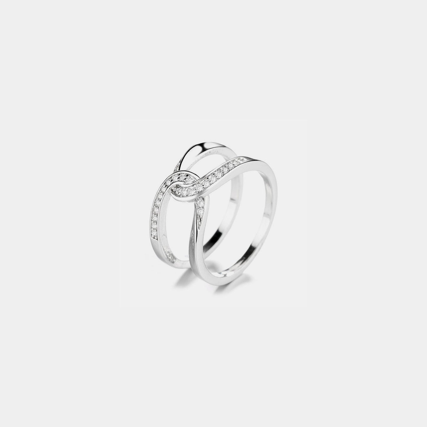 Olivia Twisted Inlaid Zircon Double-layered Ring