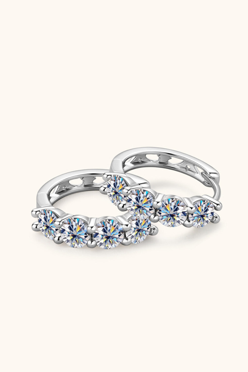 "Halo" 2.4 Carat Moissanite Huggie Earrings